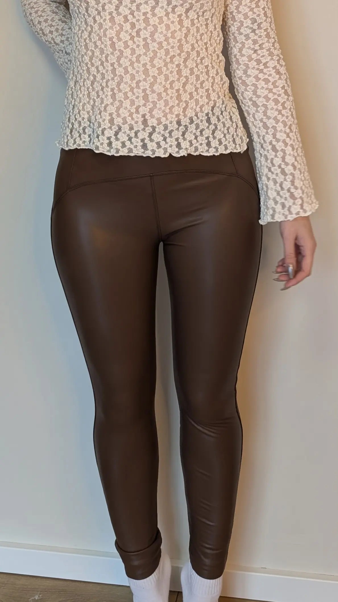 Lederleggings - Braun