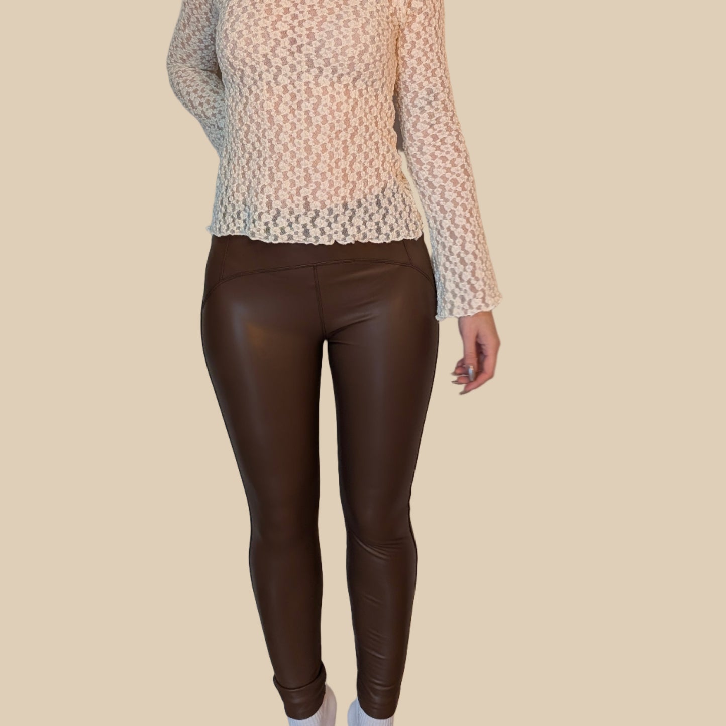 Lederleggings - Braun