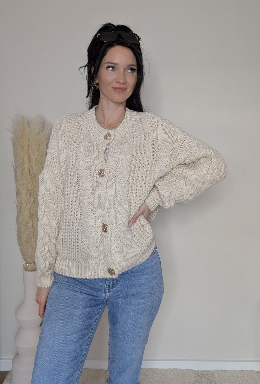 Cardigan "Golden Glow" - Creme