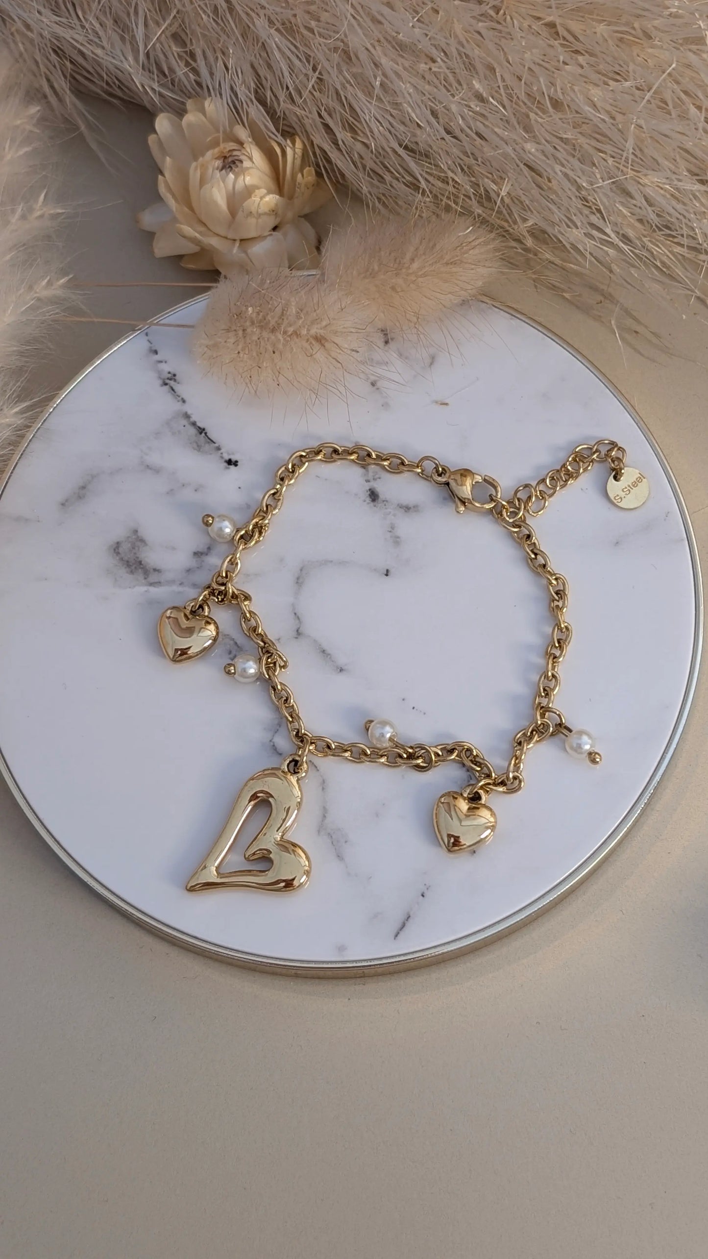 Armband - Golden Love Charm