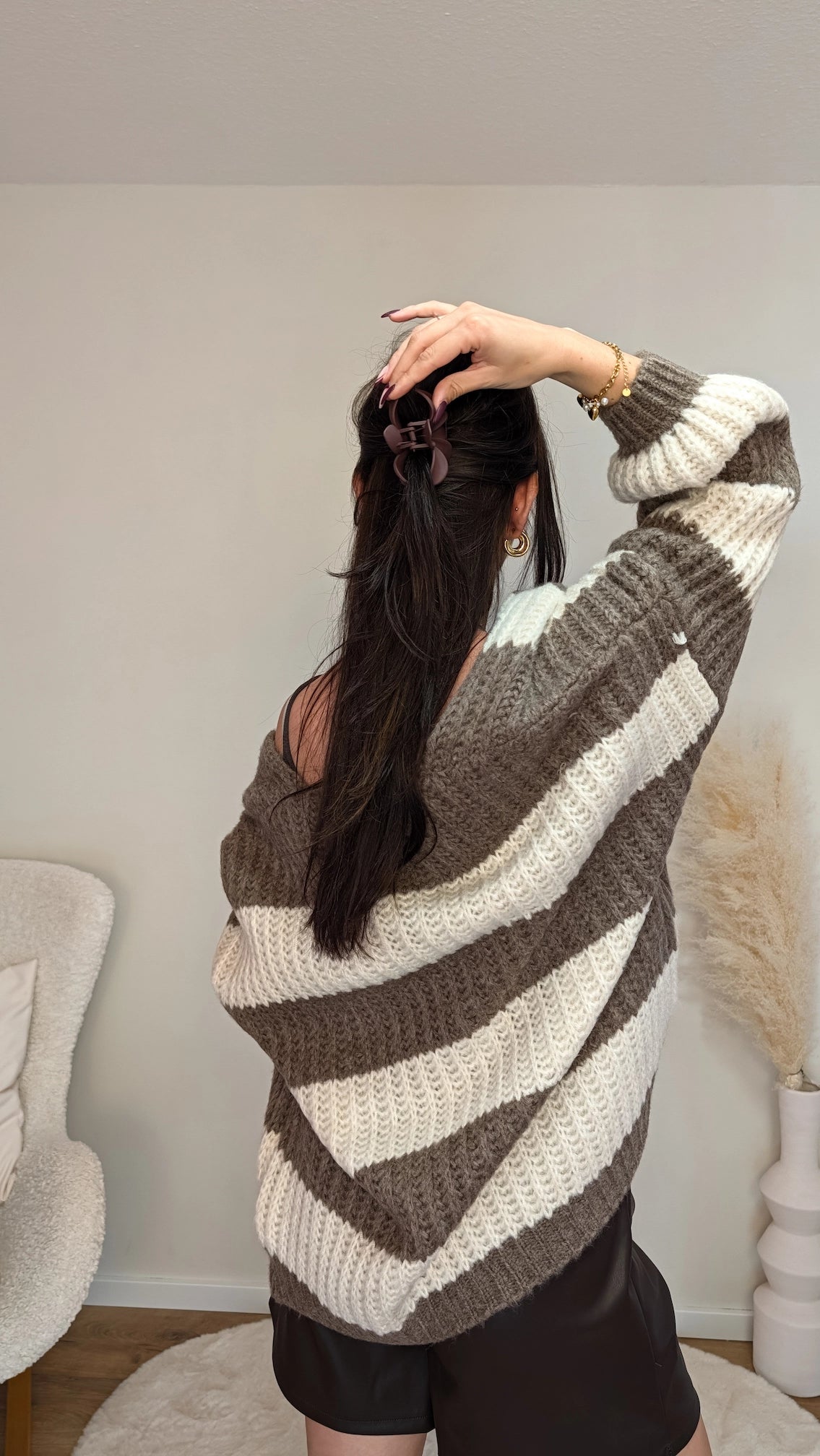 Cardigan Cozy - Stripes Beige