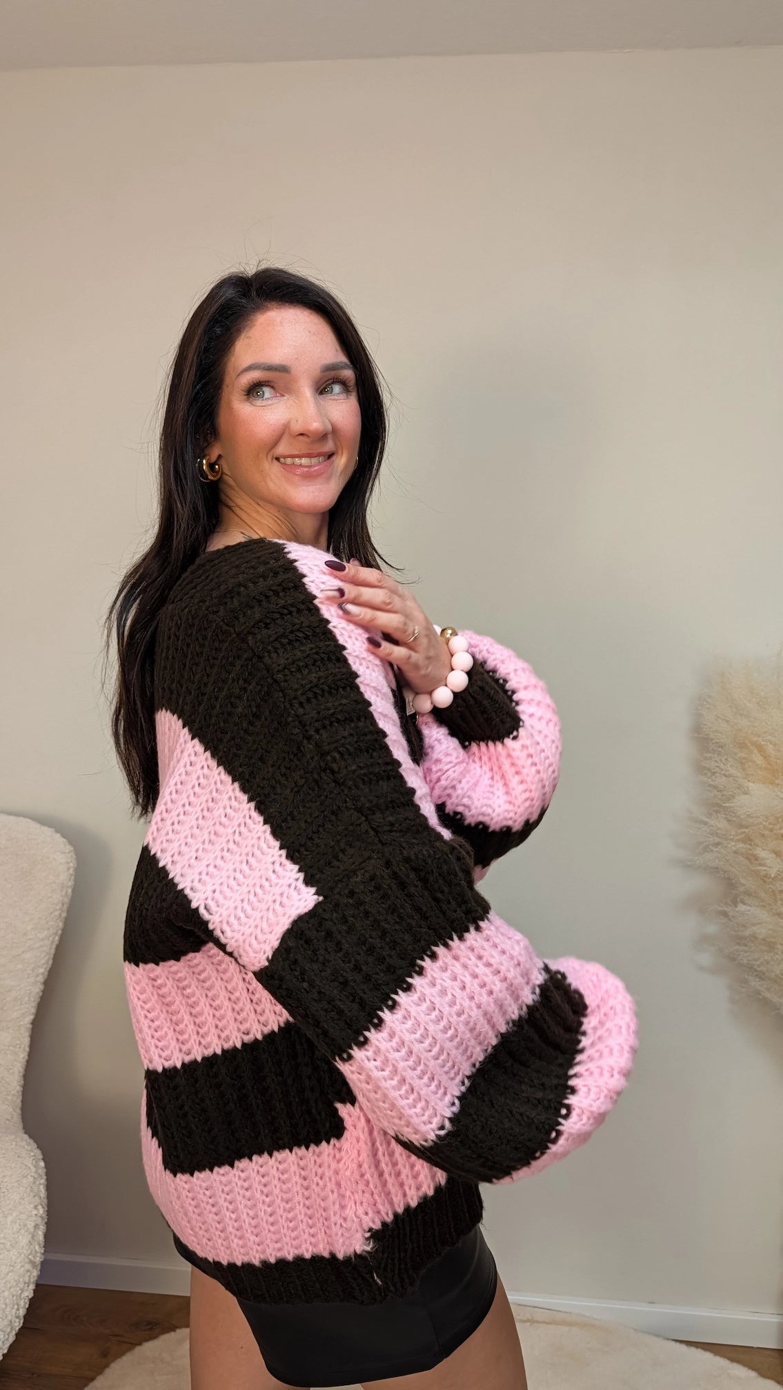 Cardigan - Cozy Stripes Braun