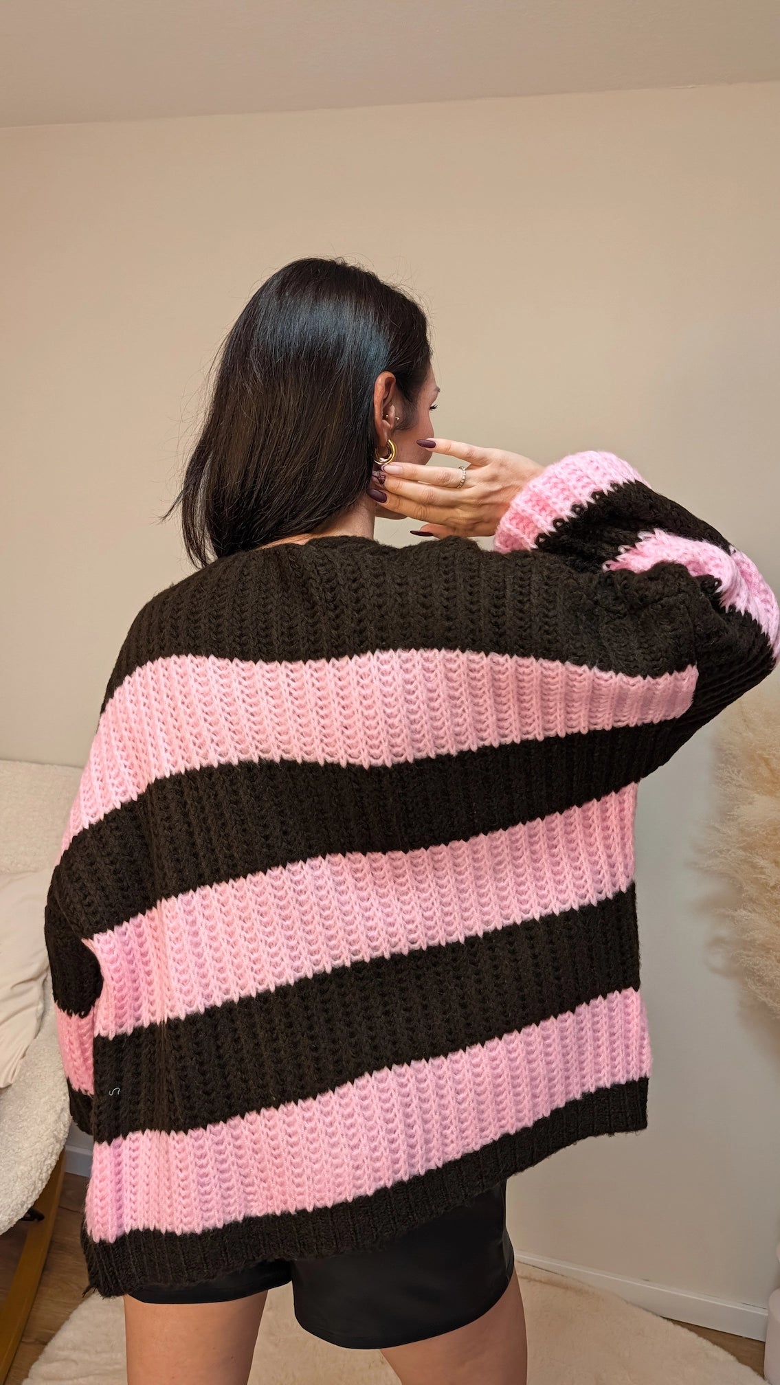 Cardigan - Cozy Stripes Braun