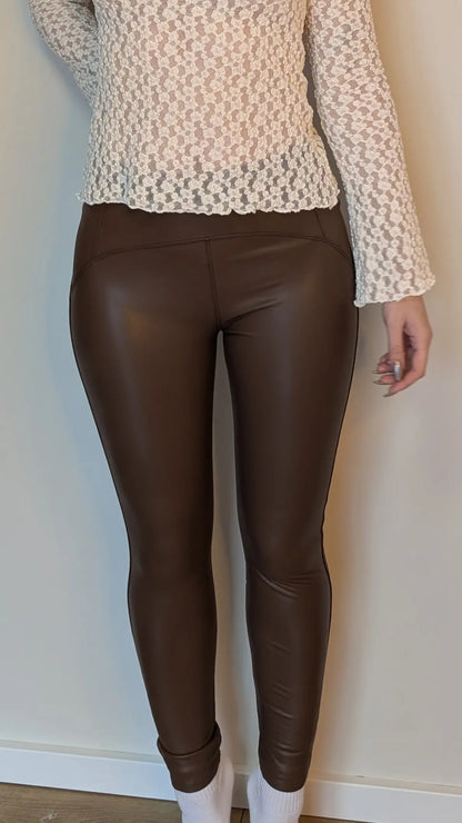 Lederleggings - Braun
