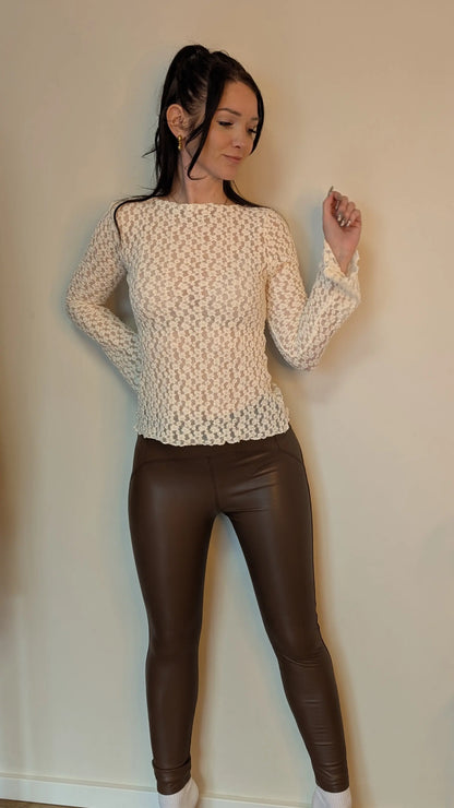Lederleggings - Braun