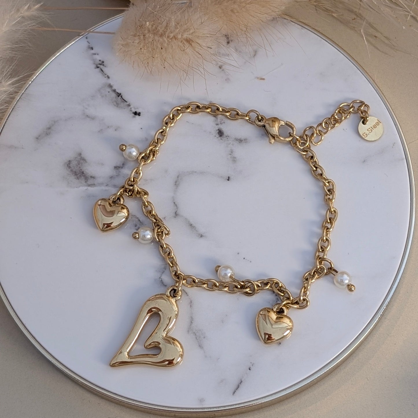 Armband - Golden Love Charm