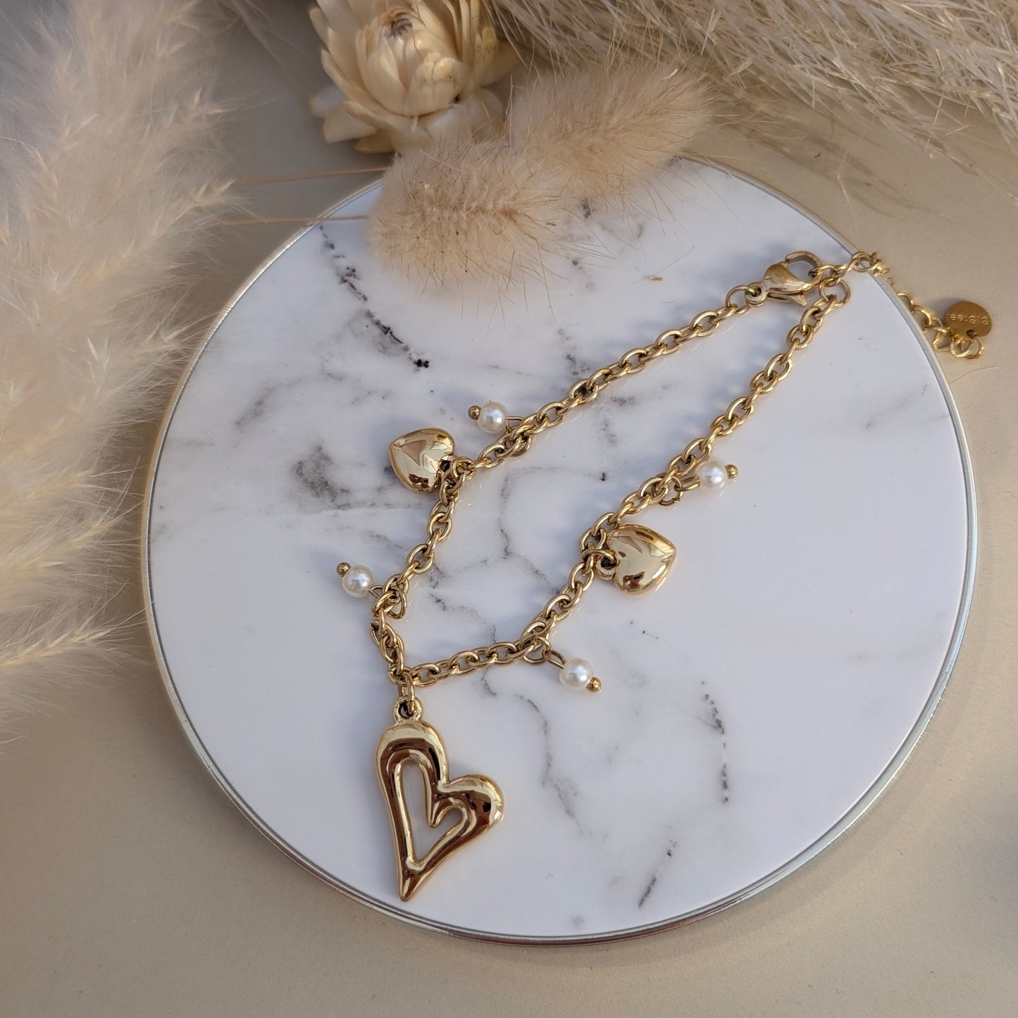 Armband - Golden Love Charm