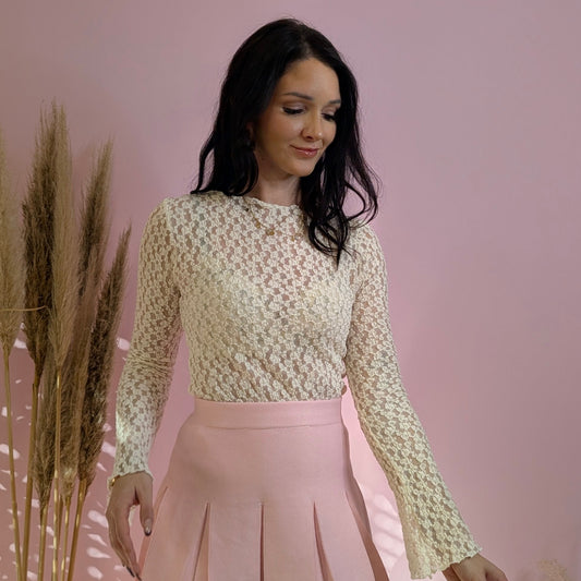 Langarmtop - Midnight Lace Creme