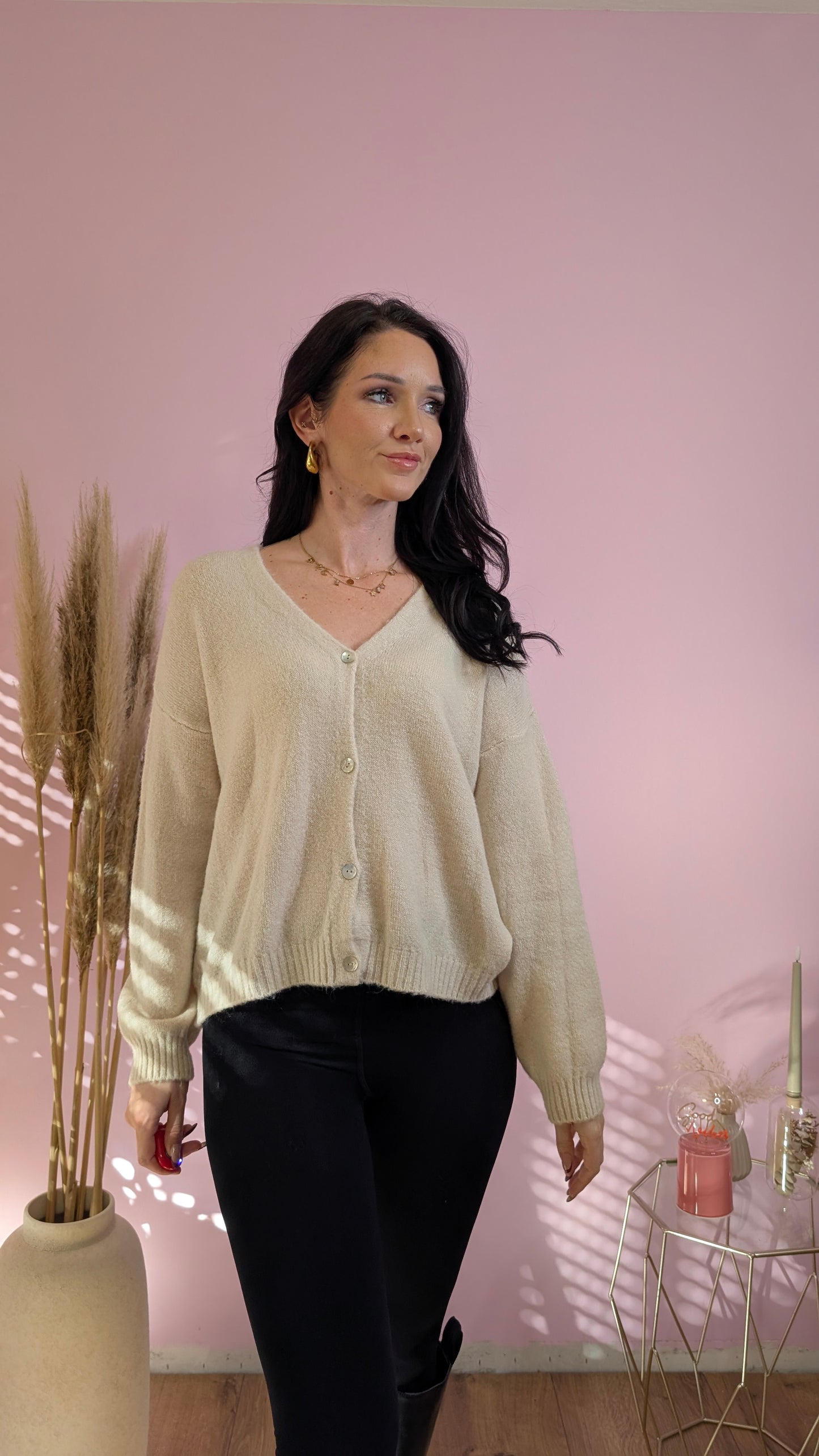 Strickjacke - Candy Beige