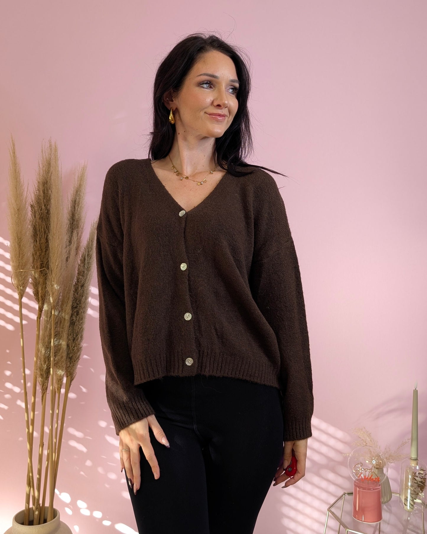 Strickjacke - Candy Braun