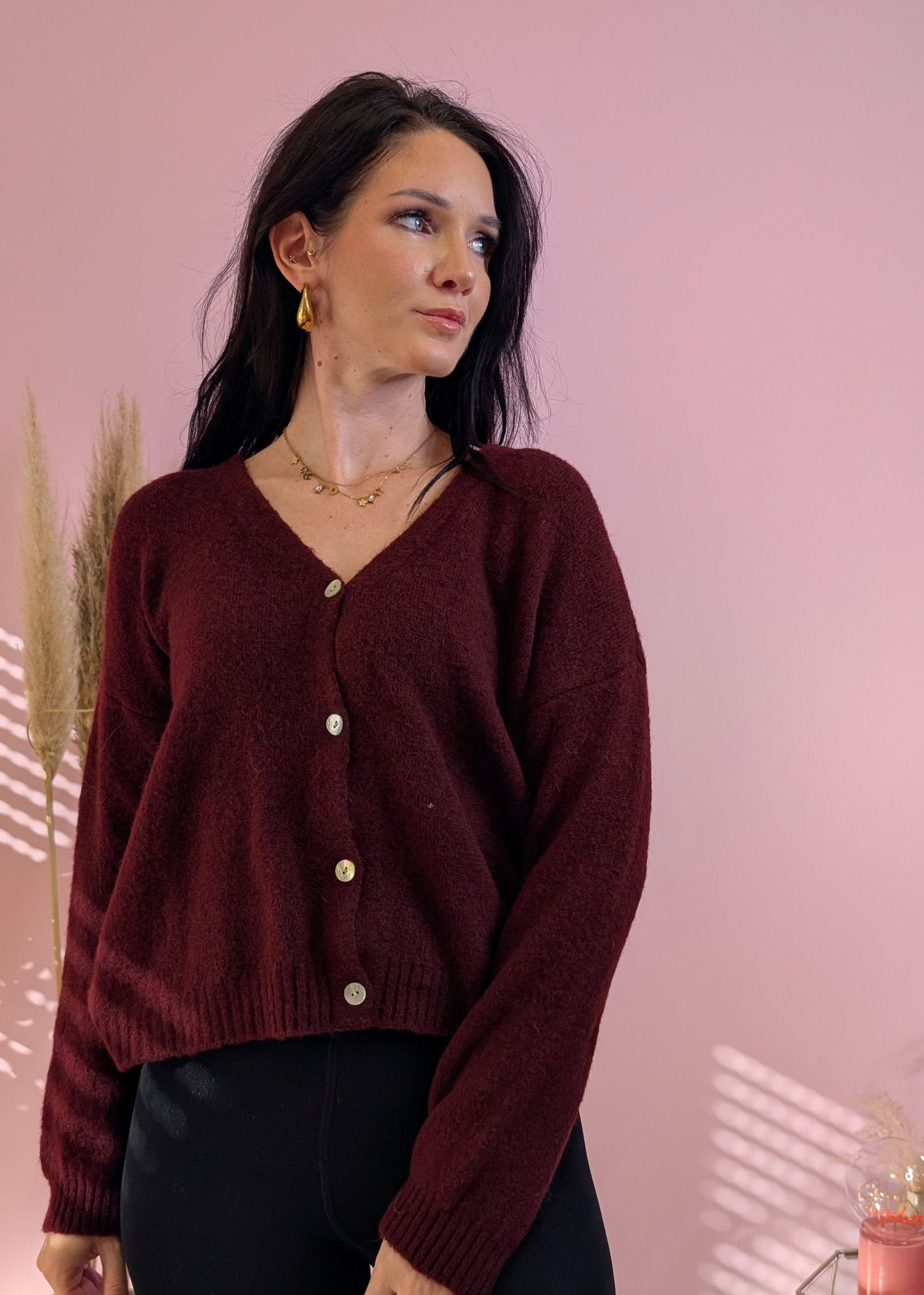 Strickjacke - Candy Bordeaux