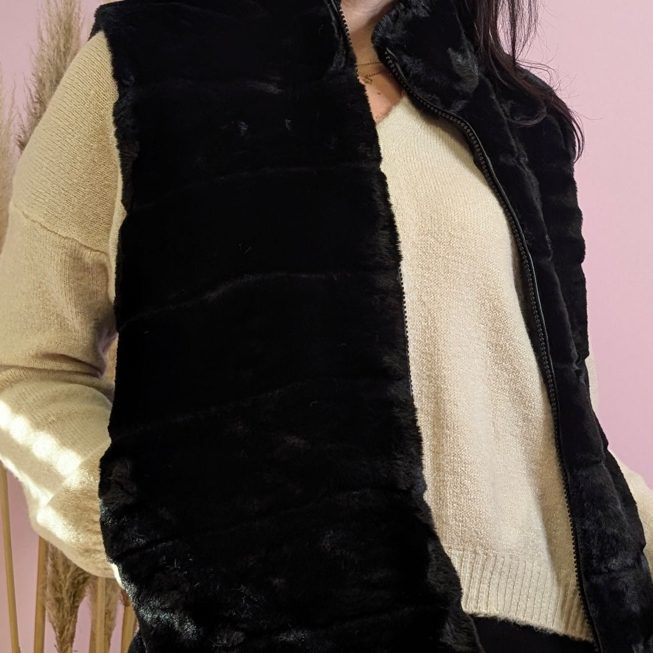 Plüschweste - Cozy Queen Schwarz