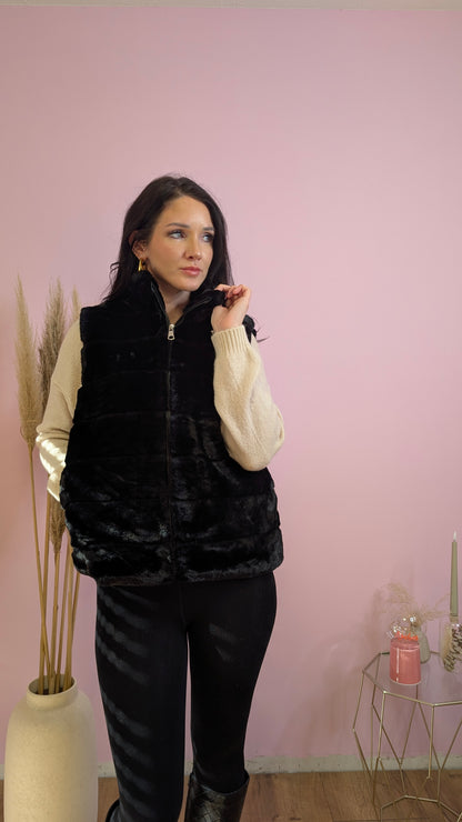 Plüschweste - Cozy Queen Schwarz