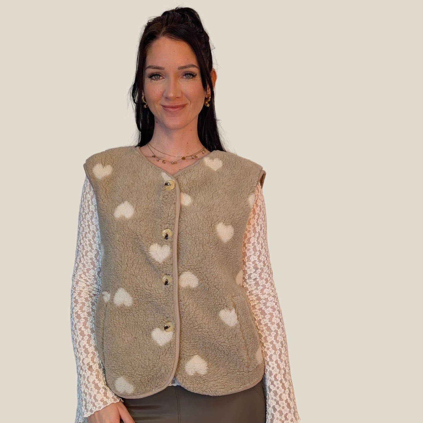 Teddyweste - Sweetheart Beige