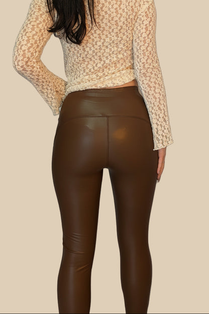 Lederleggings - Braun