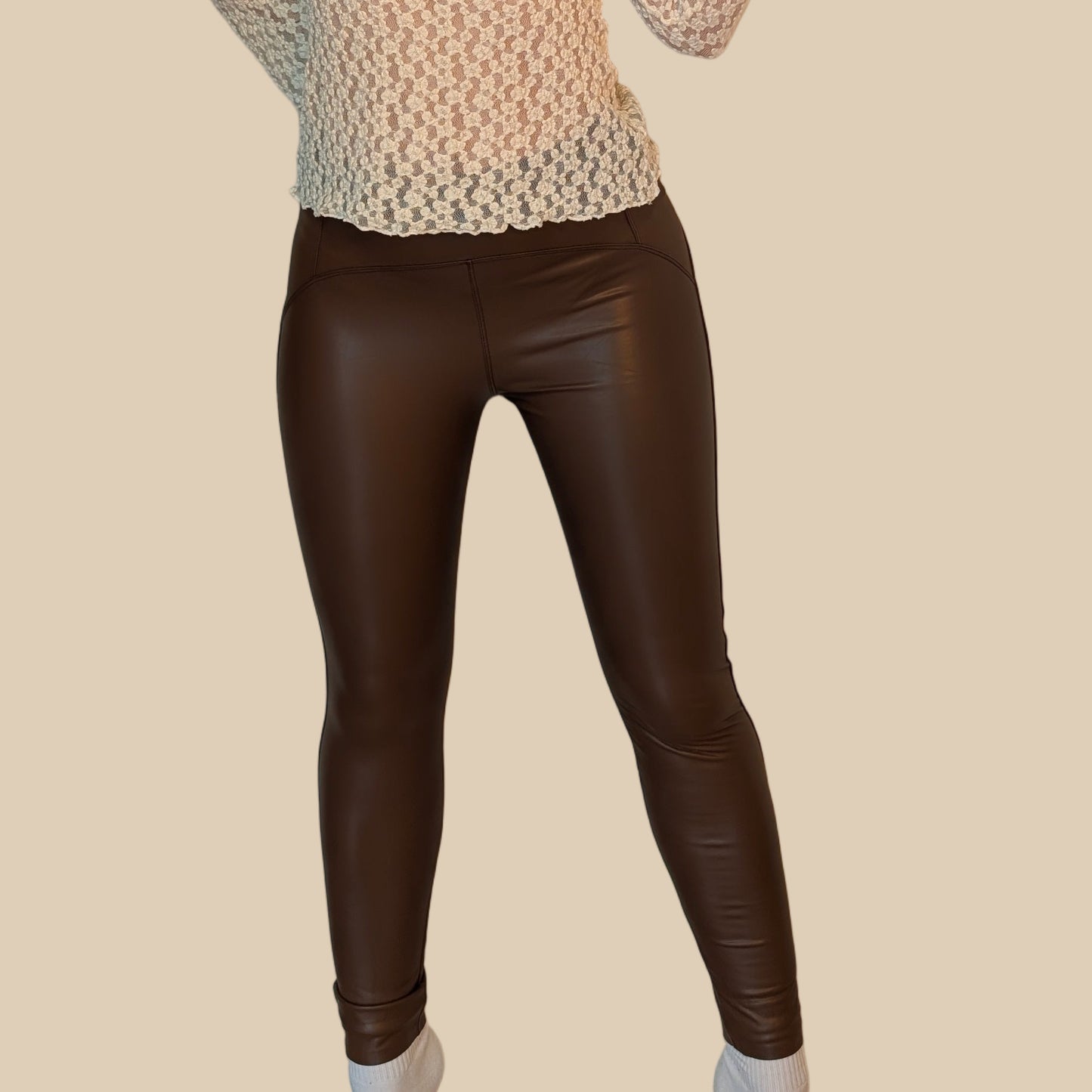 Lederleggings - Braun