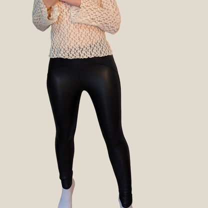 Lederleggings - Schwarz