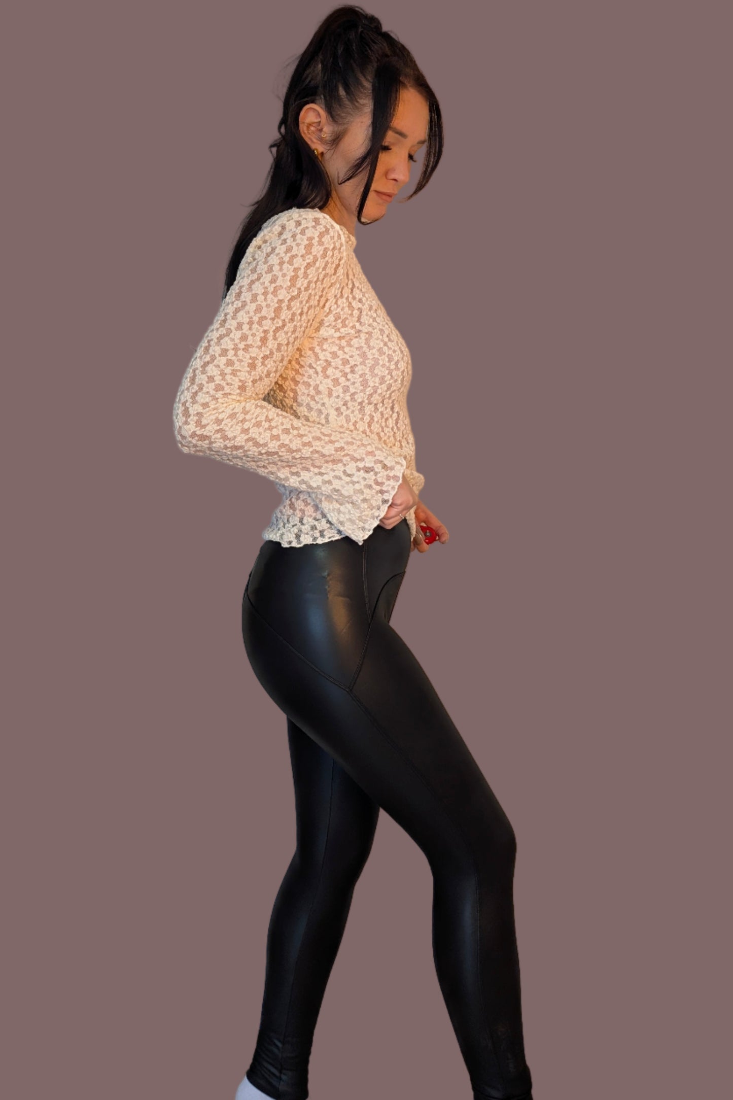 Lederleggings - Schwarz