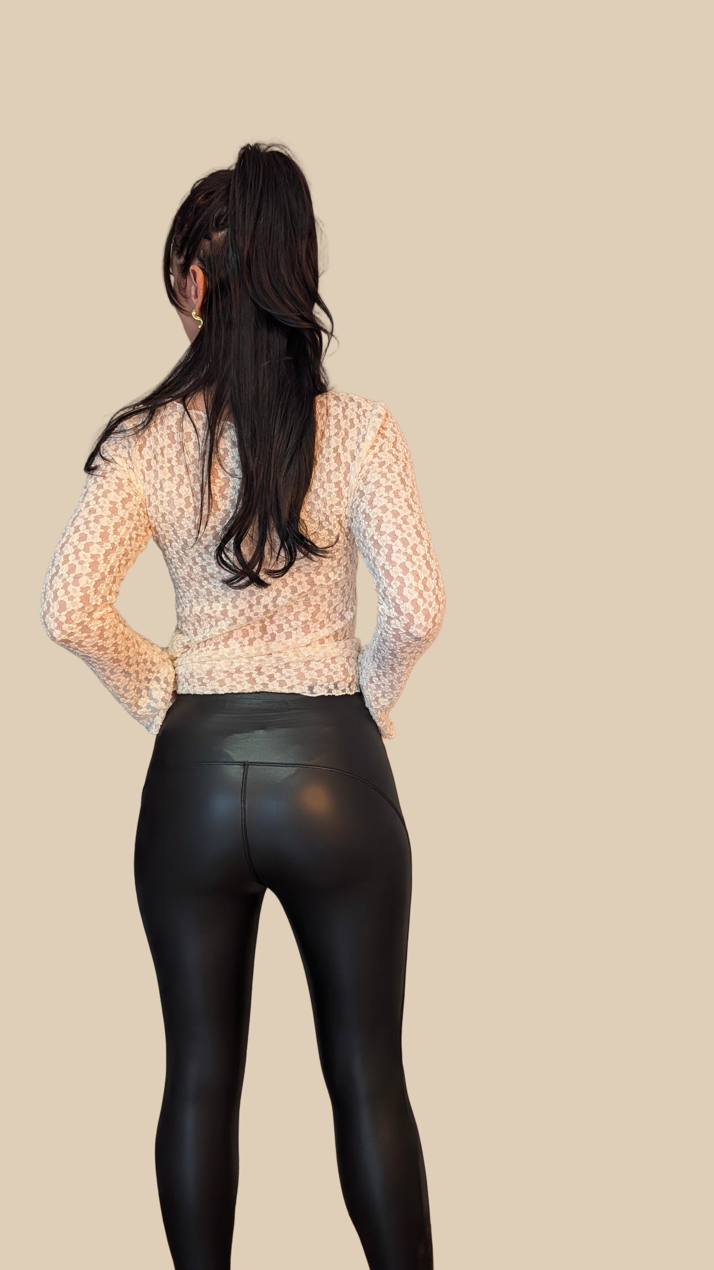 Lederleggings - Schwarz