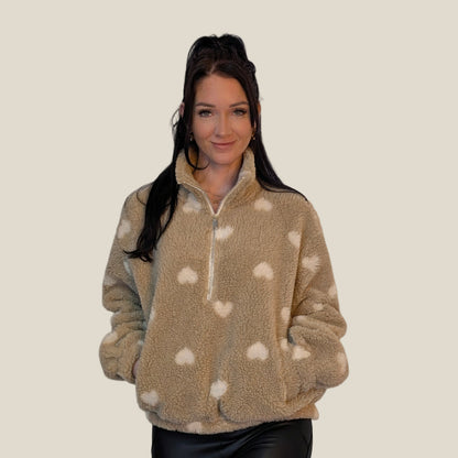 Teddy Zipper - Sweetheart Beige