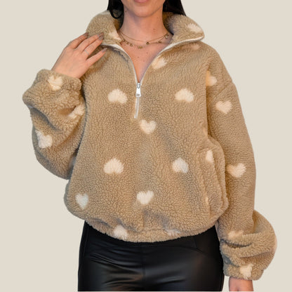 Teddy Zipper - Sweetheart Beige