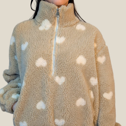 Teddy Zipper - Sweetheart Beige