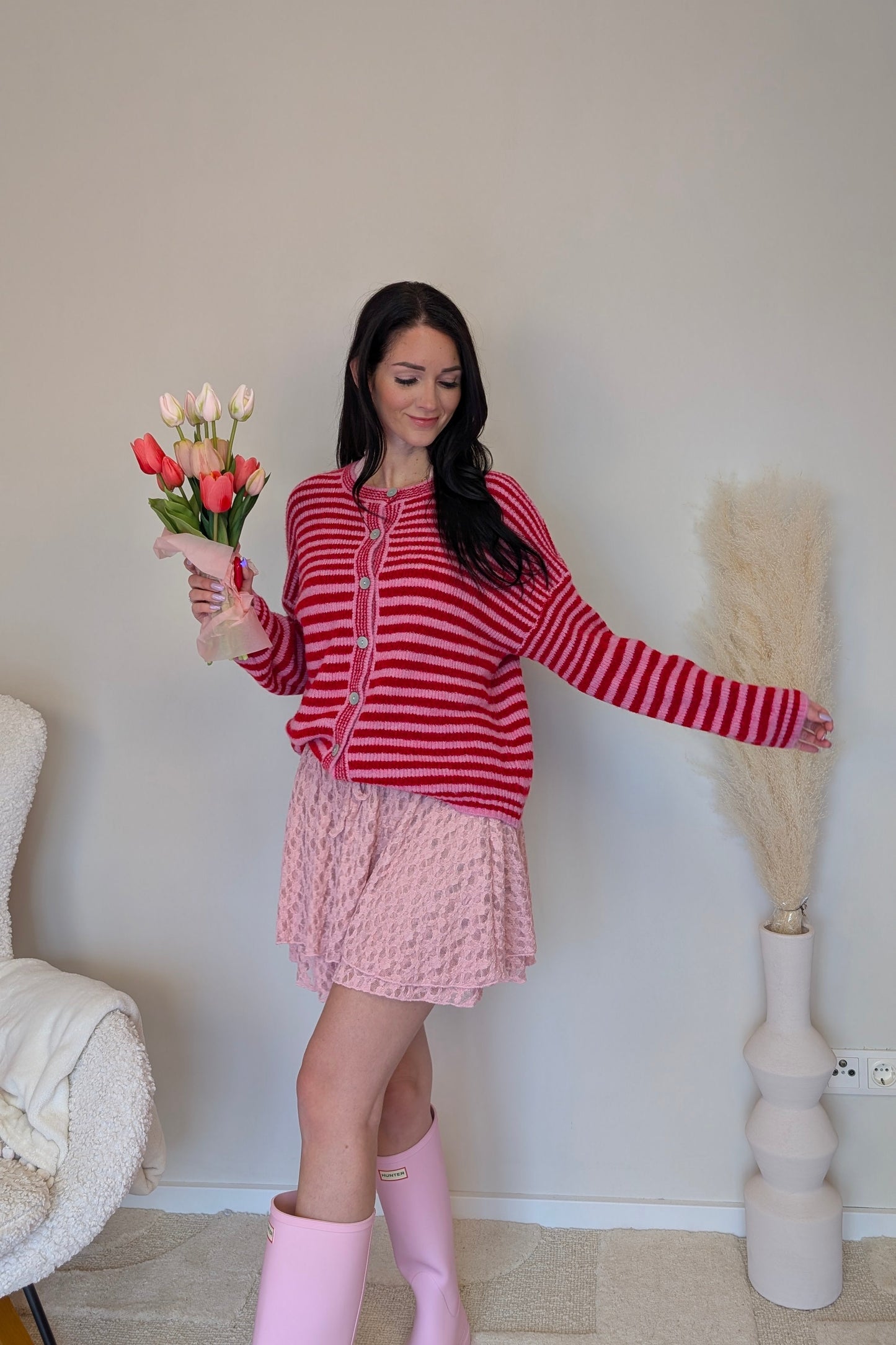 Strickjacke - Cherry Berry