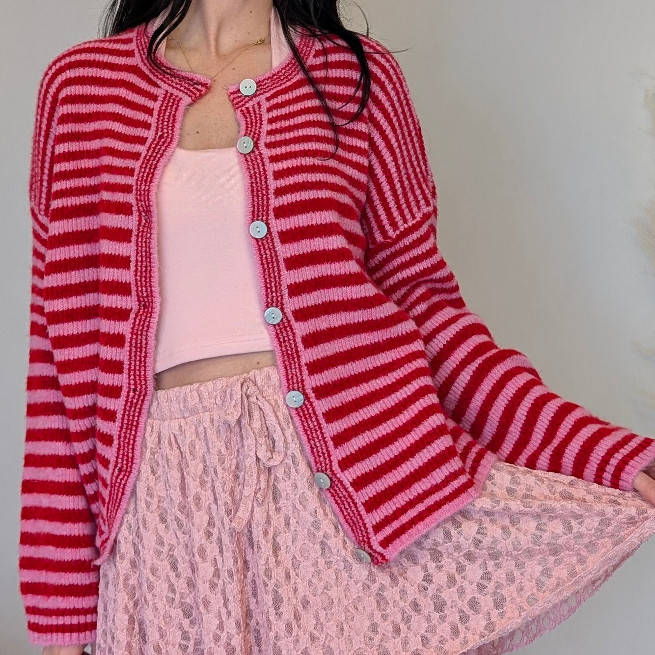 Strickjacke - Cherry Berry