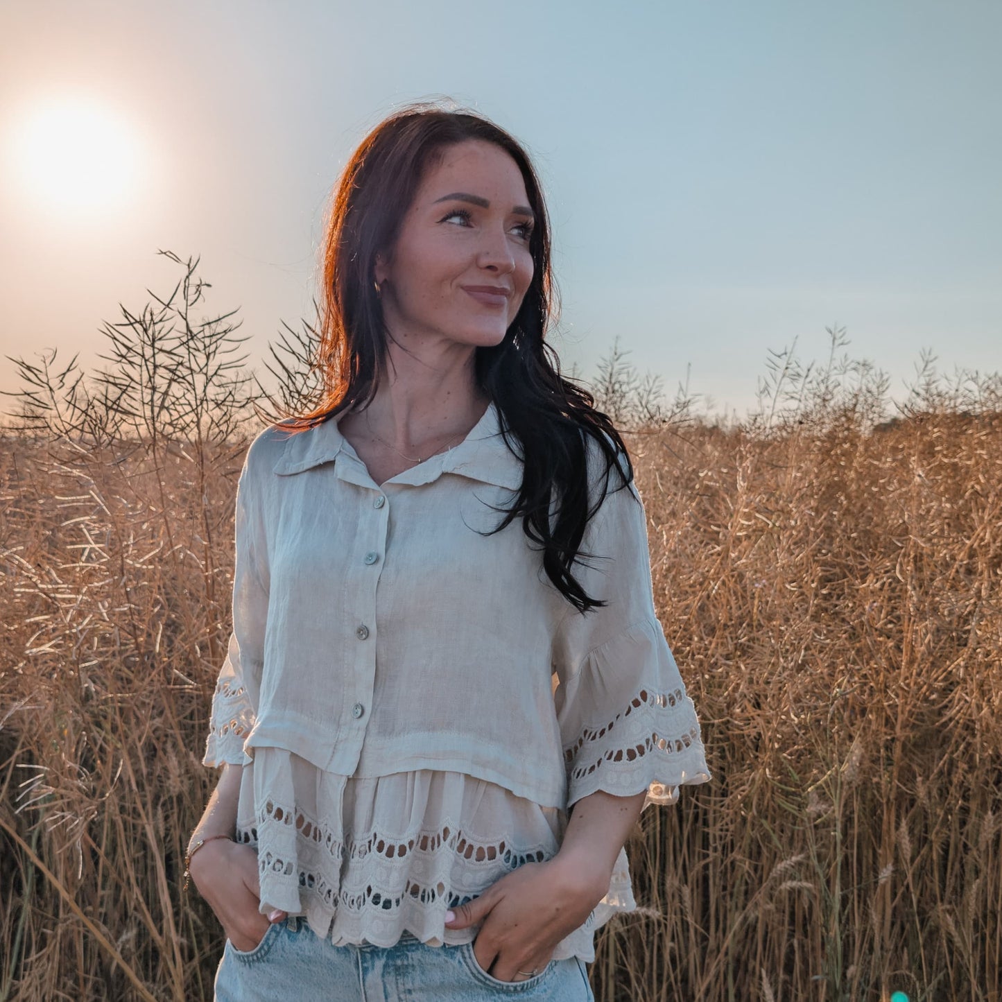 Bluse - Ivory Linen
