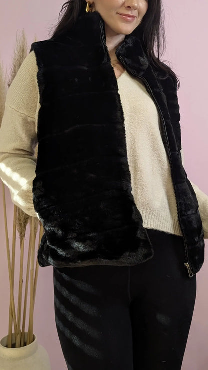 Plüschweste - Cozy Queen Schwarz