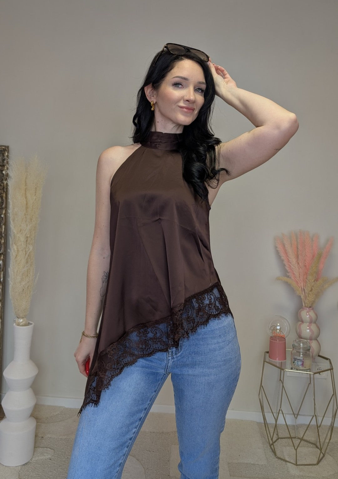 Satin Top "Choco Gloss"