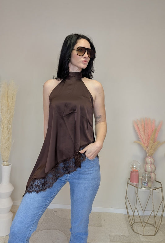 Satin Top "Choco Gloss"