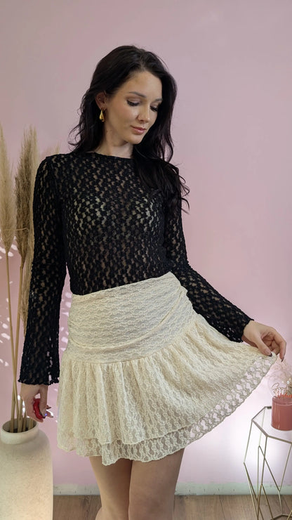 Langarmtop - Midnight Lace Schwarz
