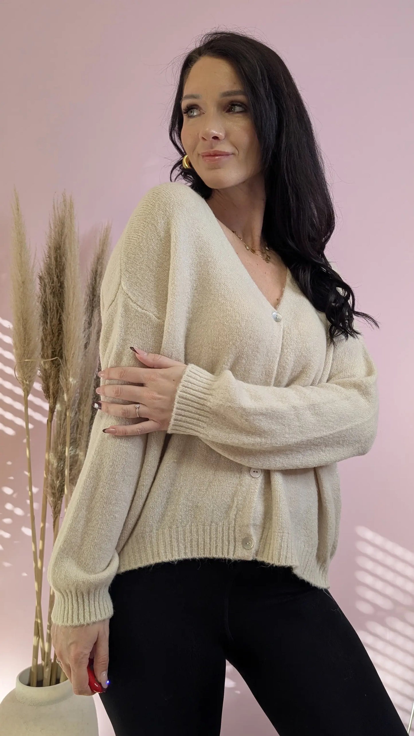 Strickjacke - Candy Beige