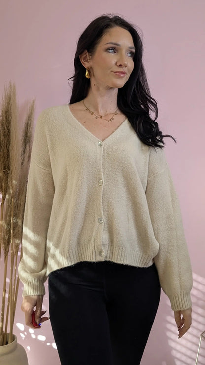 Strickjacke - Candy Beige
