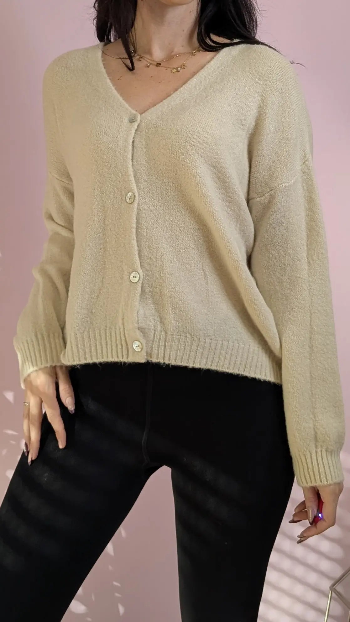 Strickjacke - Candy Beige