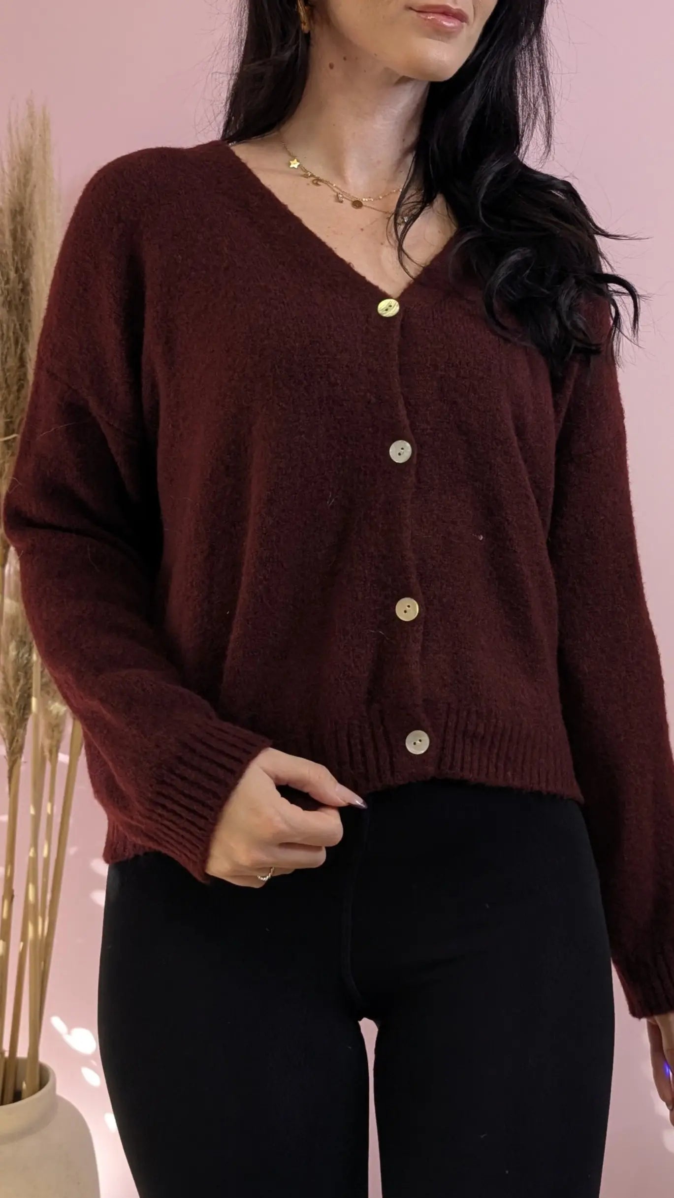 Strickjacke - Candy Bordeaux
