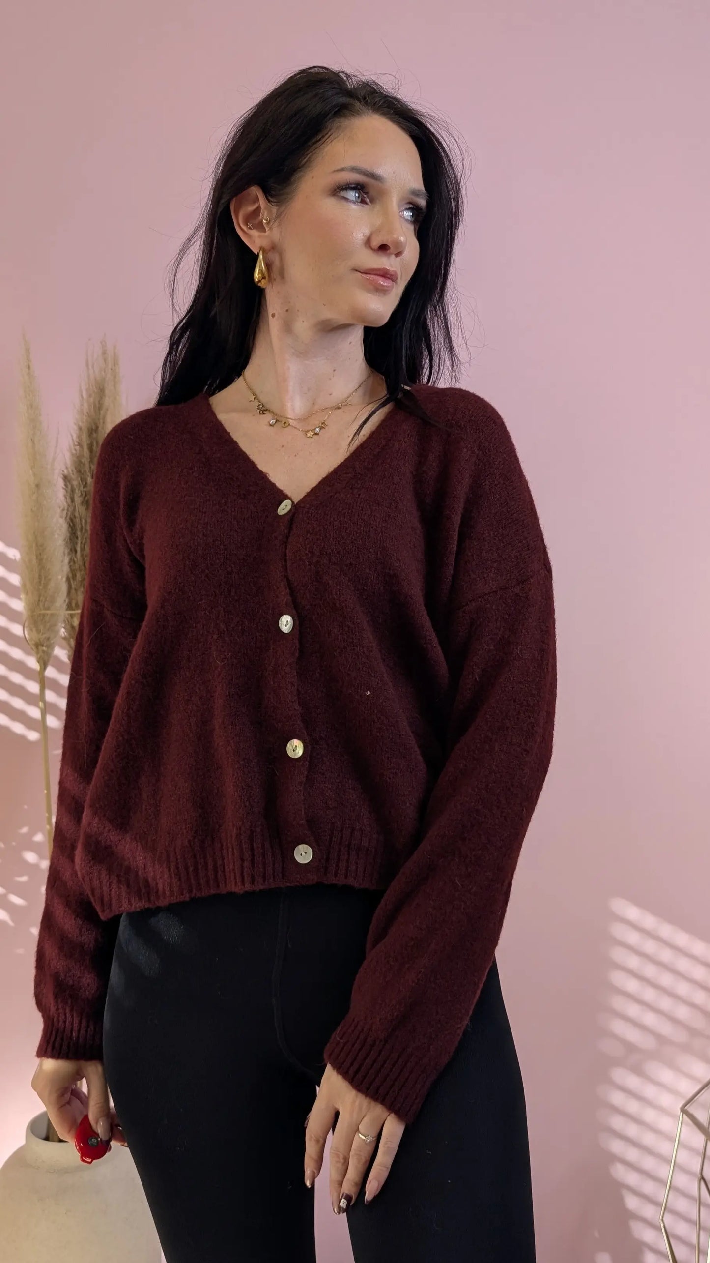 Strickjacke - Candy Bordeaux