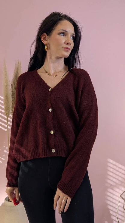 Strickjacke - Candy Bordeaux