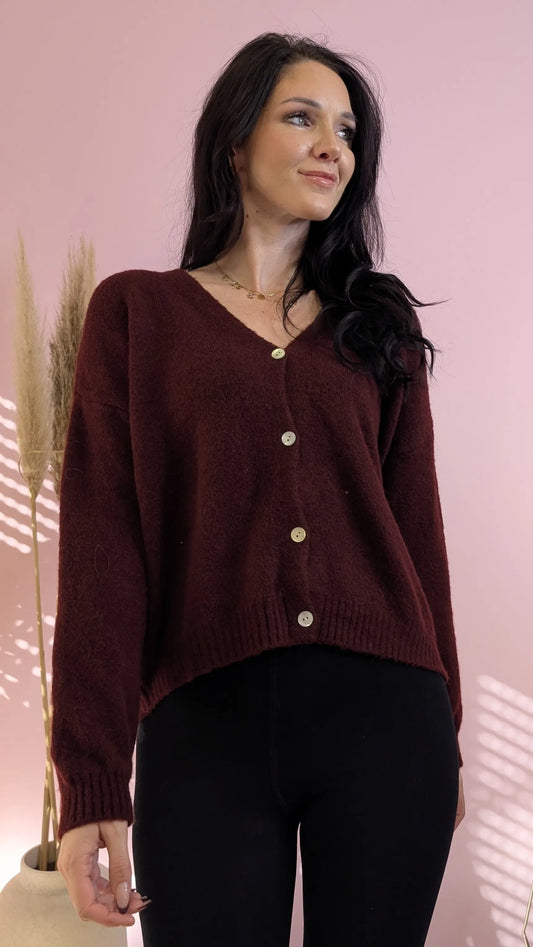 Strickjacke - Candy Bordeaux