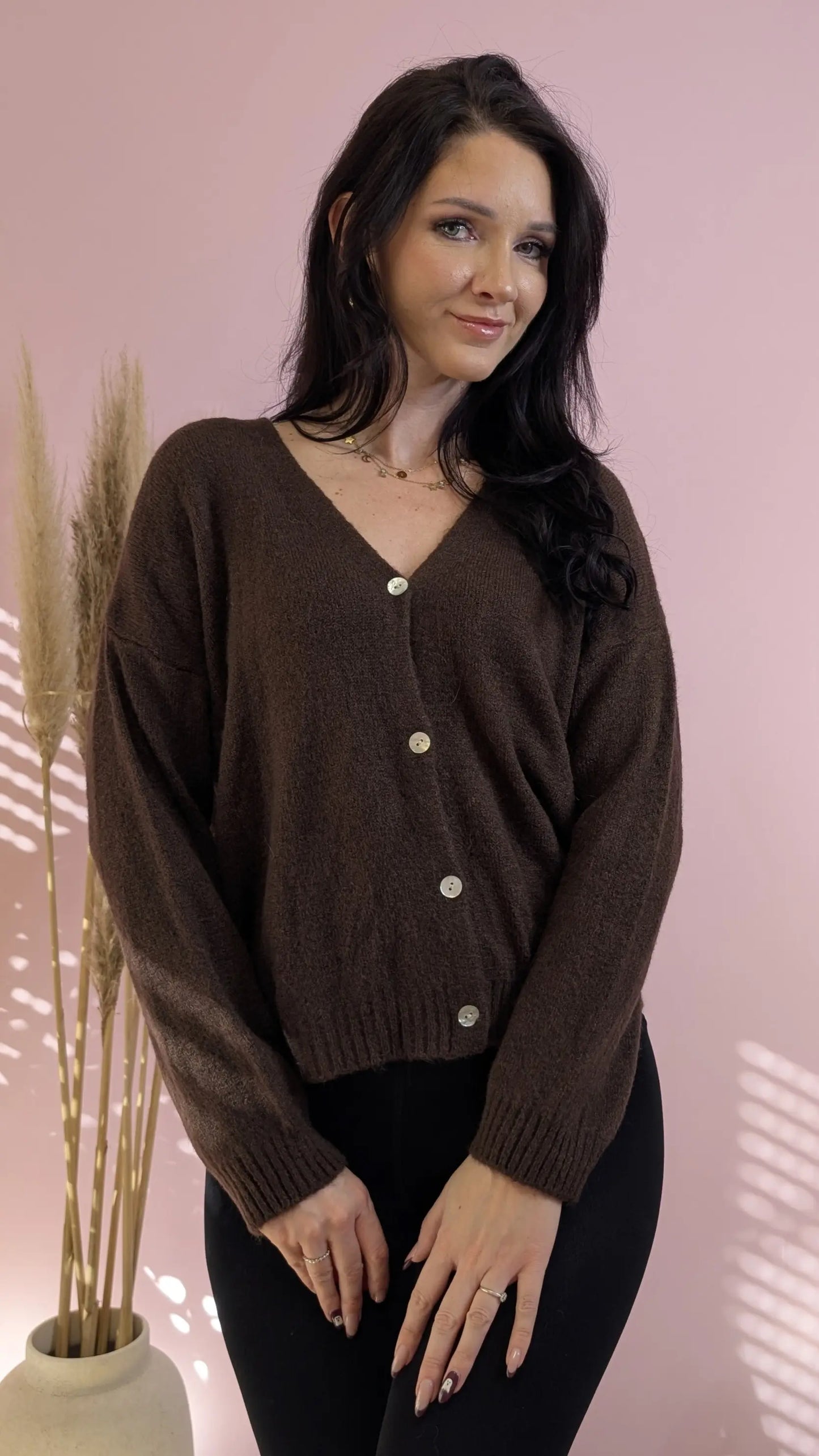 Strickjacke - Candy Braun
