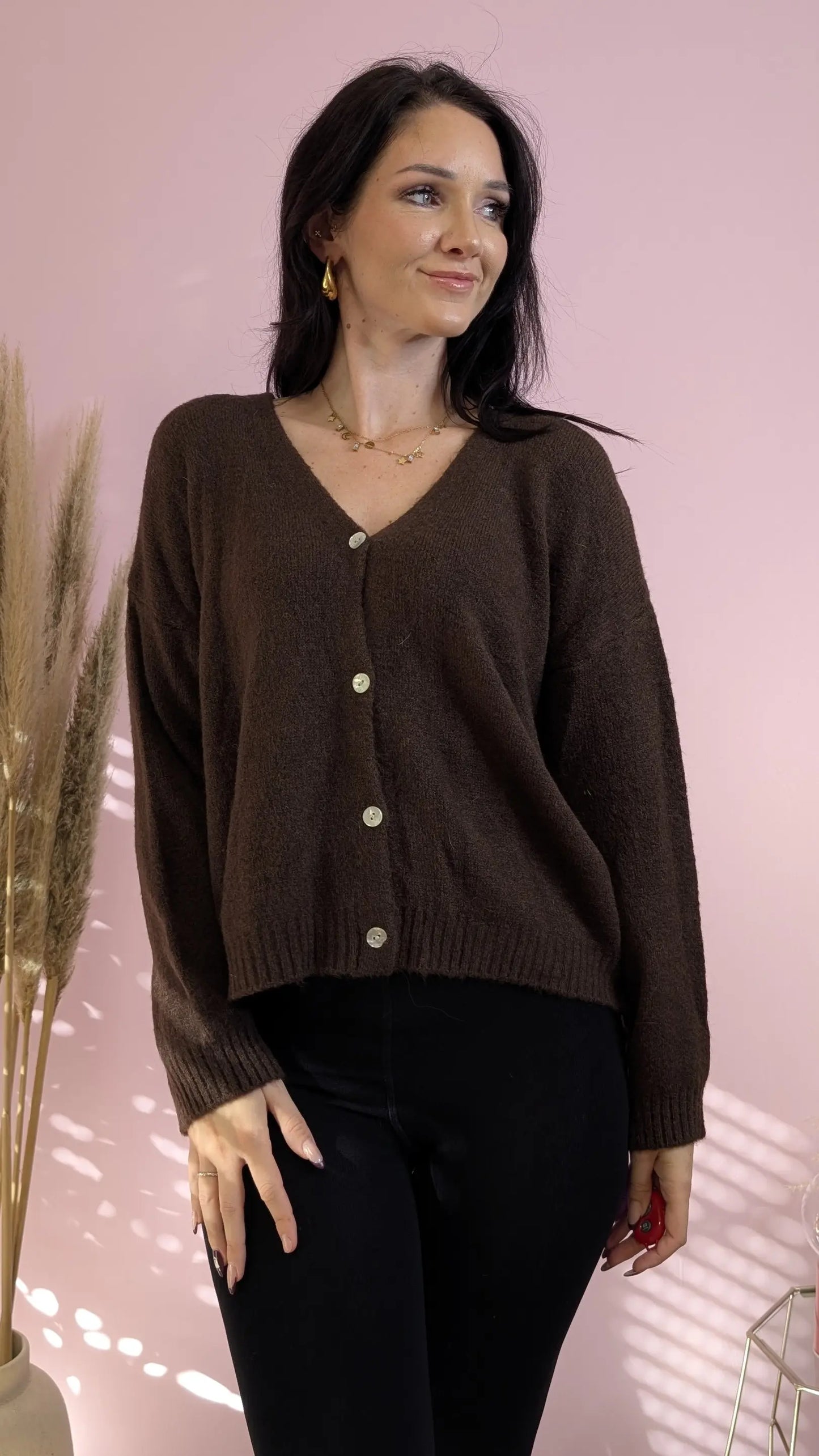 Strickjacke - Candy Braun