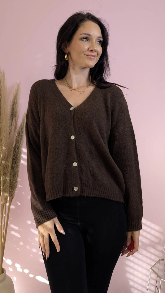 Strickjacke - Candy Braun