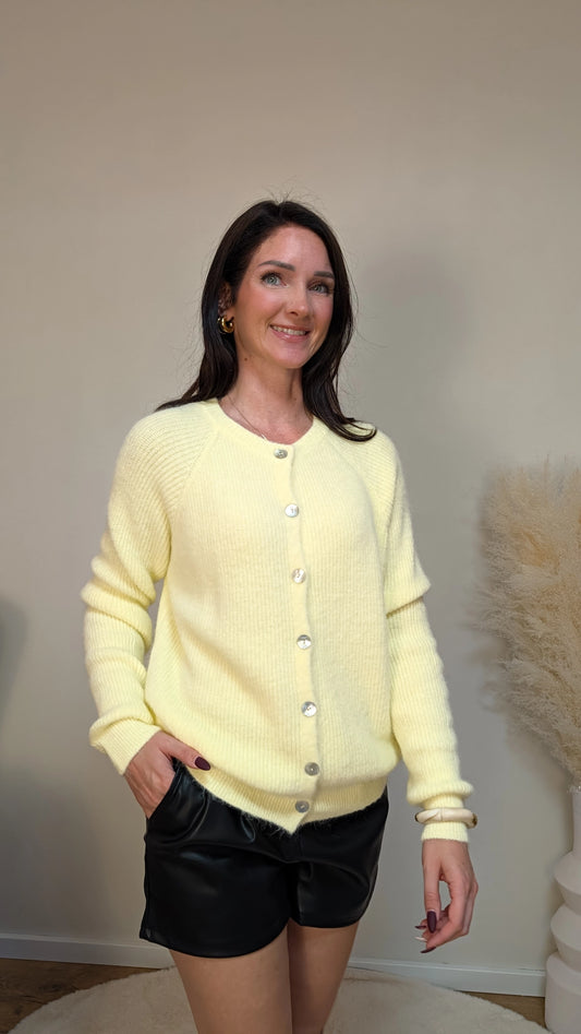 Strick-Cardigan - Lemon