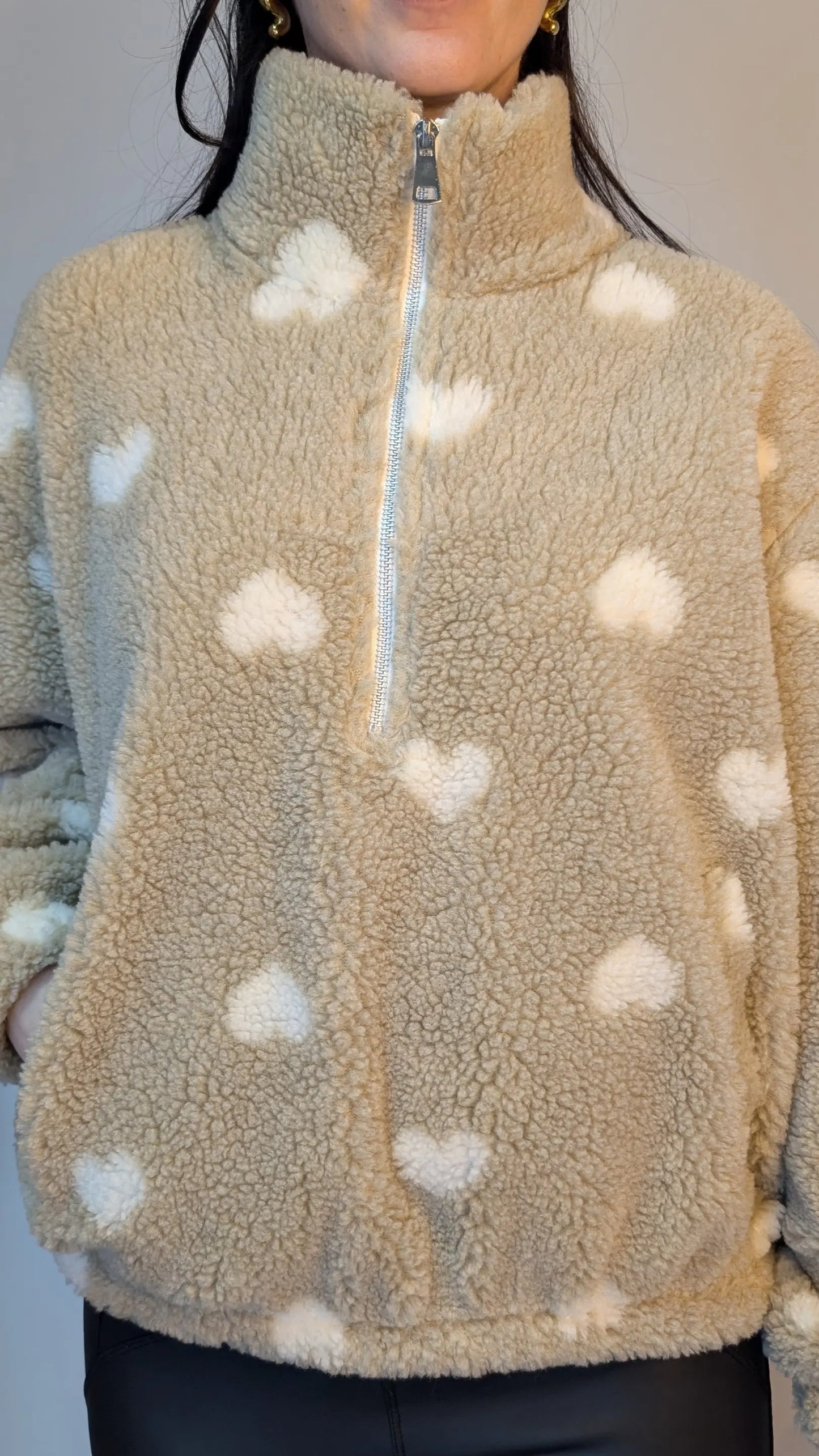 Teddy Zipper - Sweetheart Beige