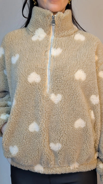 Teddy Zipper - Sweetheart Beige