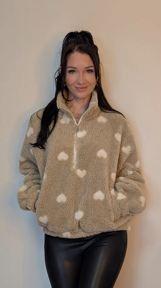 Teddy Zipper - Sweetheart Beige