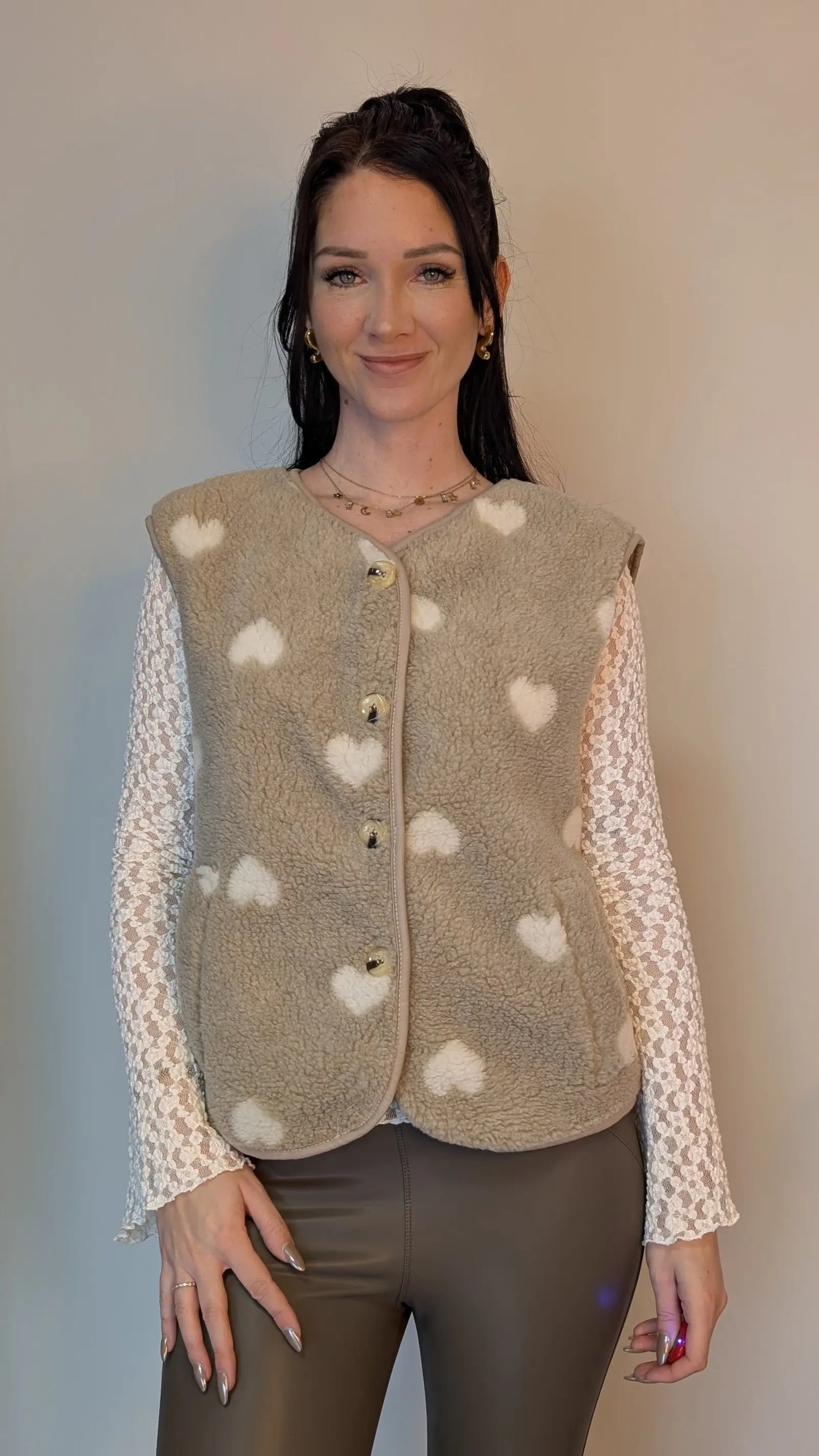 Teddyweste - Sweetheart Beige