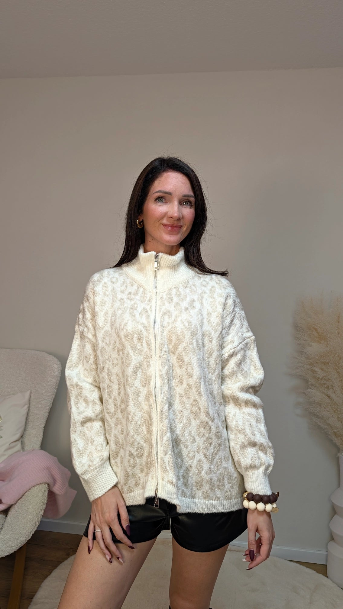 Strickjacke - Leo beige